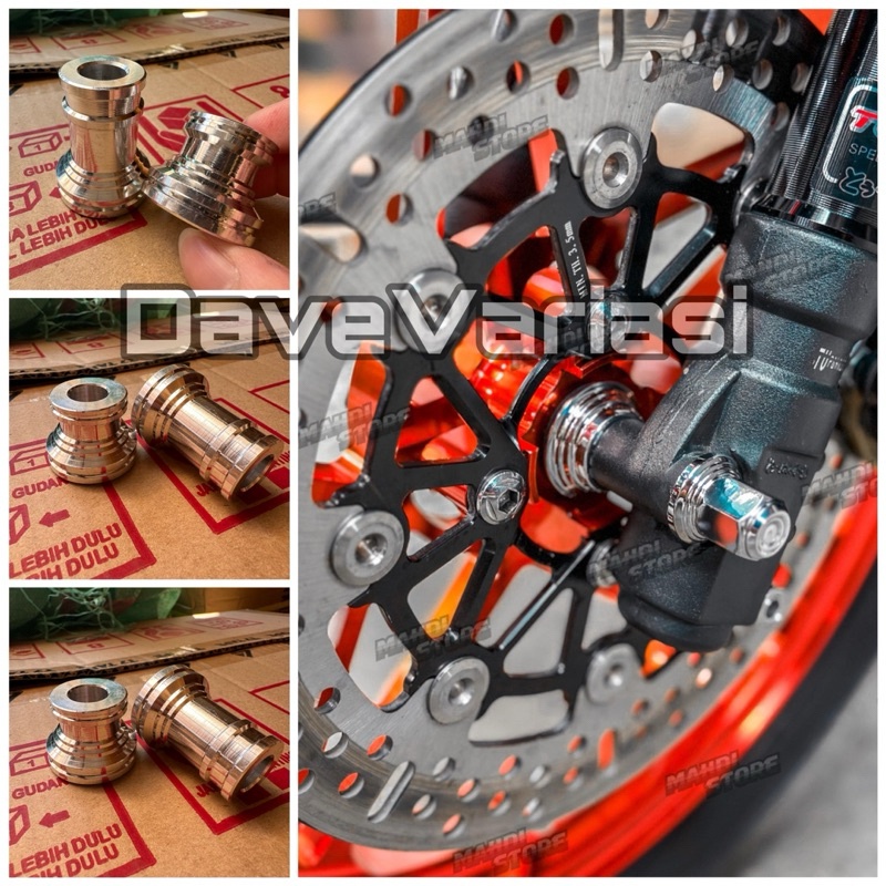 2PCS (SEPASANG) KIRI KANAN BOSHING GEARBOX VLEG SCOOPY DONAT RING 12 UPGRADE VELG 14 16 17 RACING
