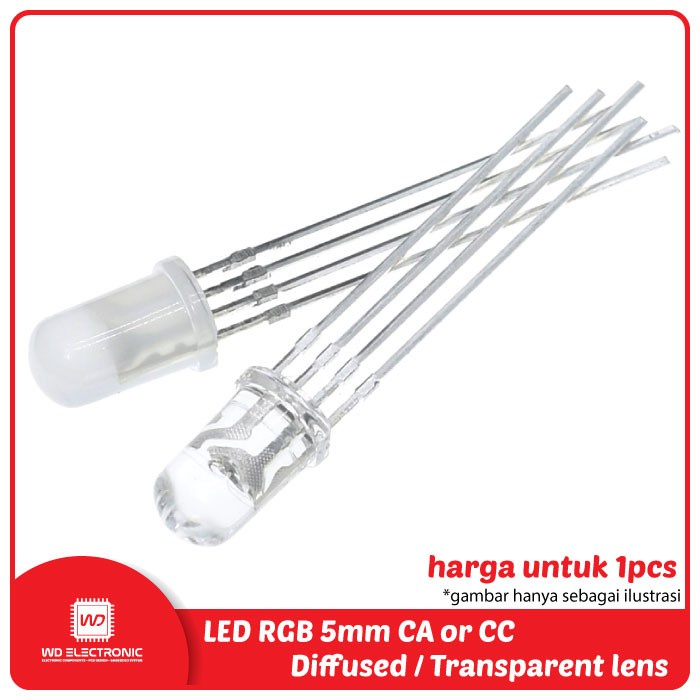 LED RGB 5MM 4PIN LED RGB 5 MM 4 PIN - Transparent, Common Anode CO27