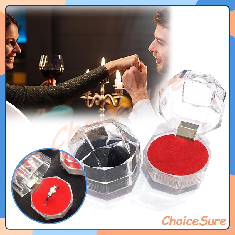 Tempat/Wadah/Box Cincin Mika / Kristal Tempat Kotak Perhiasan Acrylic / Tempat Kotak Perhiasan Acryl