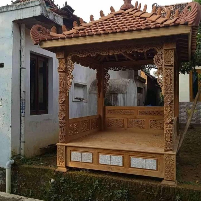 FREE ONGKIR JFS gazebo kayu jati ukir minimalis murah 2x2m