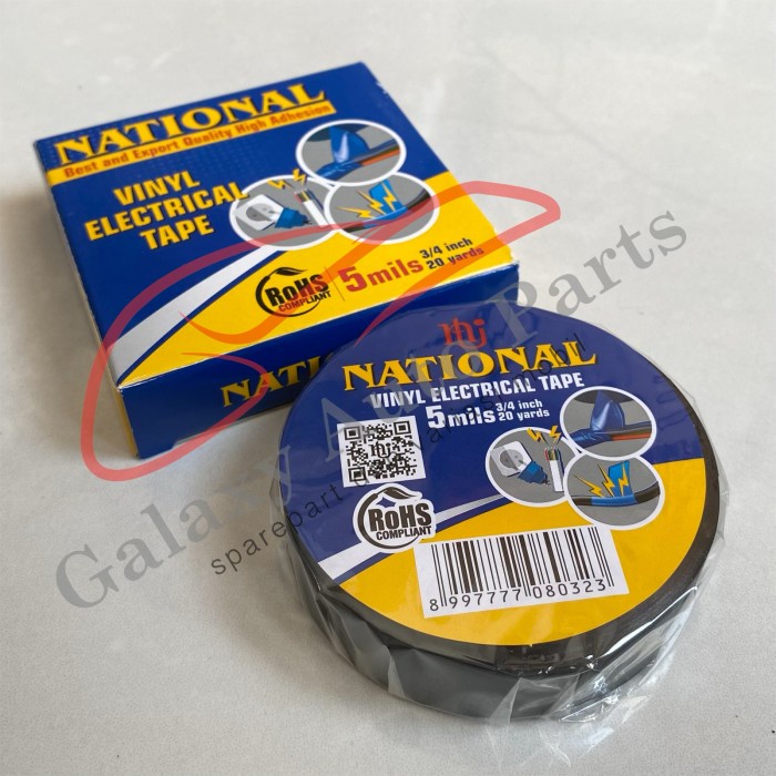 

Esolasi isolasi kabel listrik hitam national asli 20 yard