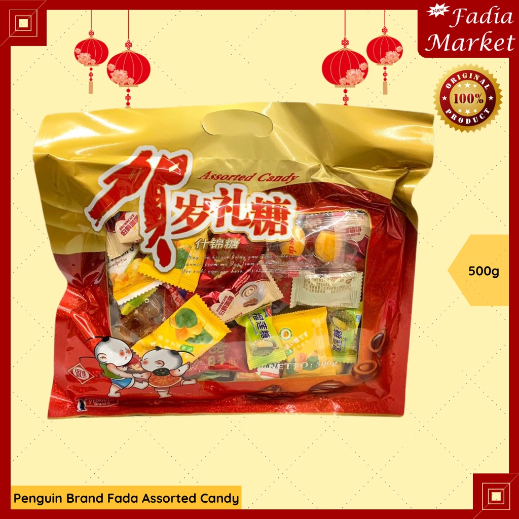 

Penguin Brand Assorted Candy Permen Jelly Buah Campur Imlek Sincia 400g