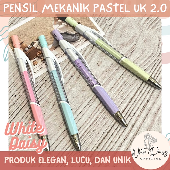 

Pensil mekanik pastel Uk 2.0 macaron premium pencil cetek +Rautan lucu