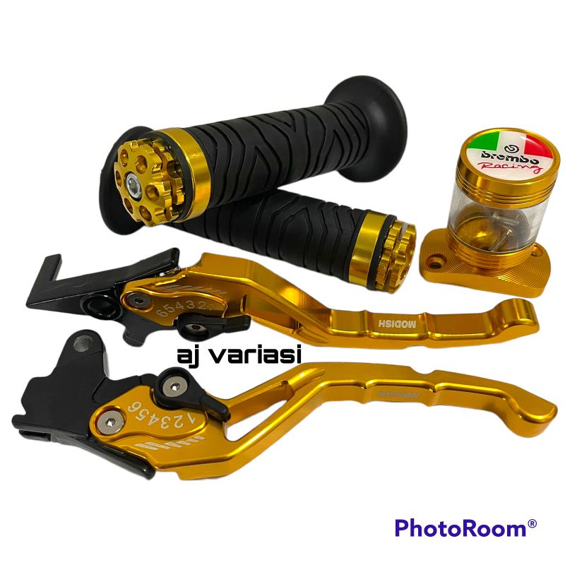 paket 3in1 handle rem + handgrip jalu Ring + tutup tabung minyak rem / beat karbu beat fi beat pop b