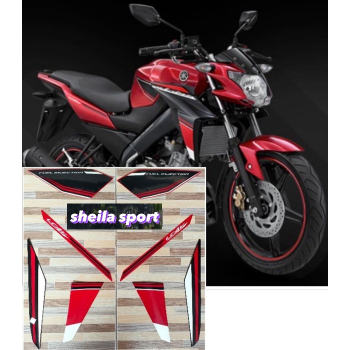 Striping vixion stiker Yamaha Vixion hitam merah tangki merah tahun 2015 kualitas bagus
