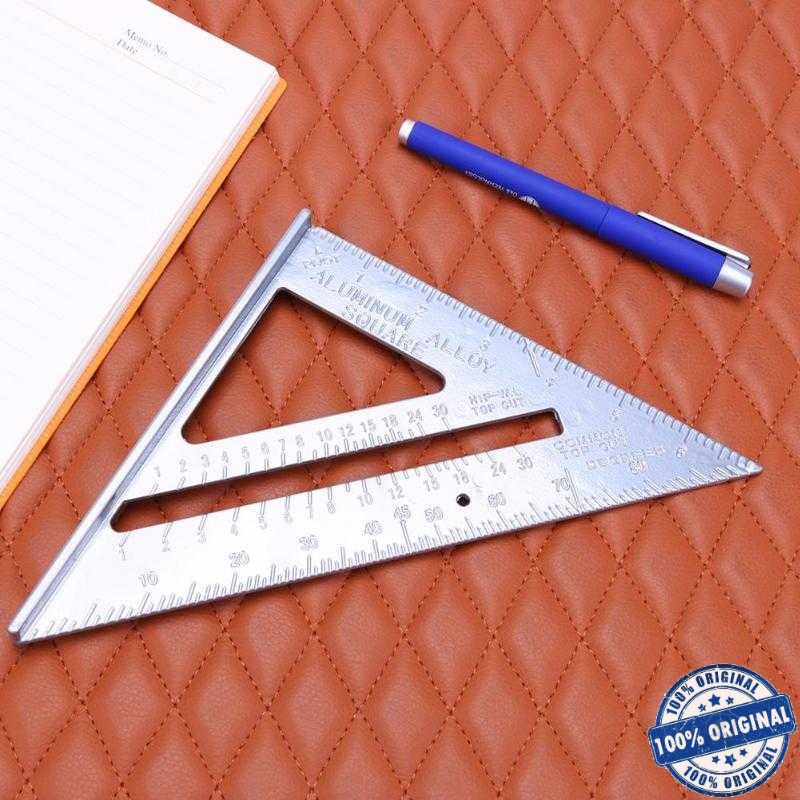 

( Store8 BISA COD ) Taffware Penggaris Siku Mistar Triangle Ruler Aluminium - VK18