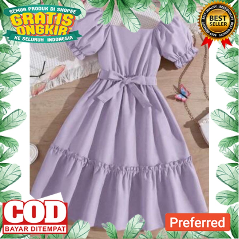 gaun anak tangan panjang/dres anak perempuan usia 3-12 tahun/atasan anak tangan pendek/dres terlaris