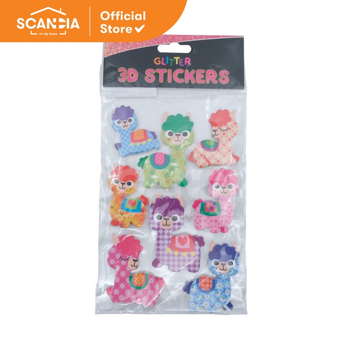 

SCANDIA Hiasan Stickers Glitter 3D Alpaca (SL0366)