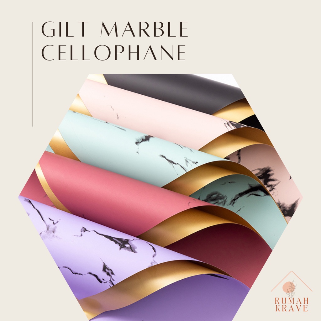 

RUMAH KRAVE - Gilt Marble Cellophane Kertas Buket Bunga Marmer
