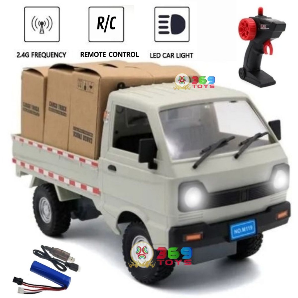 Remote Control Pick Up Rc Truck Cargo 1:16 2,4 Ghz Carry Pick Up Asli Original
