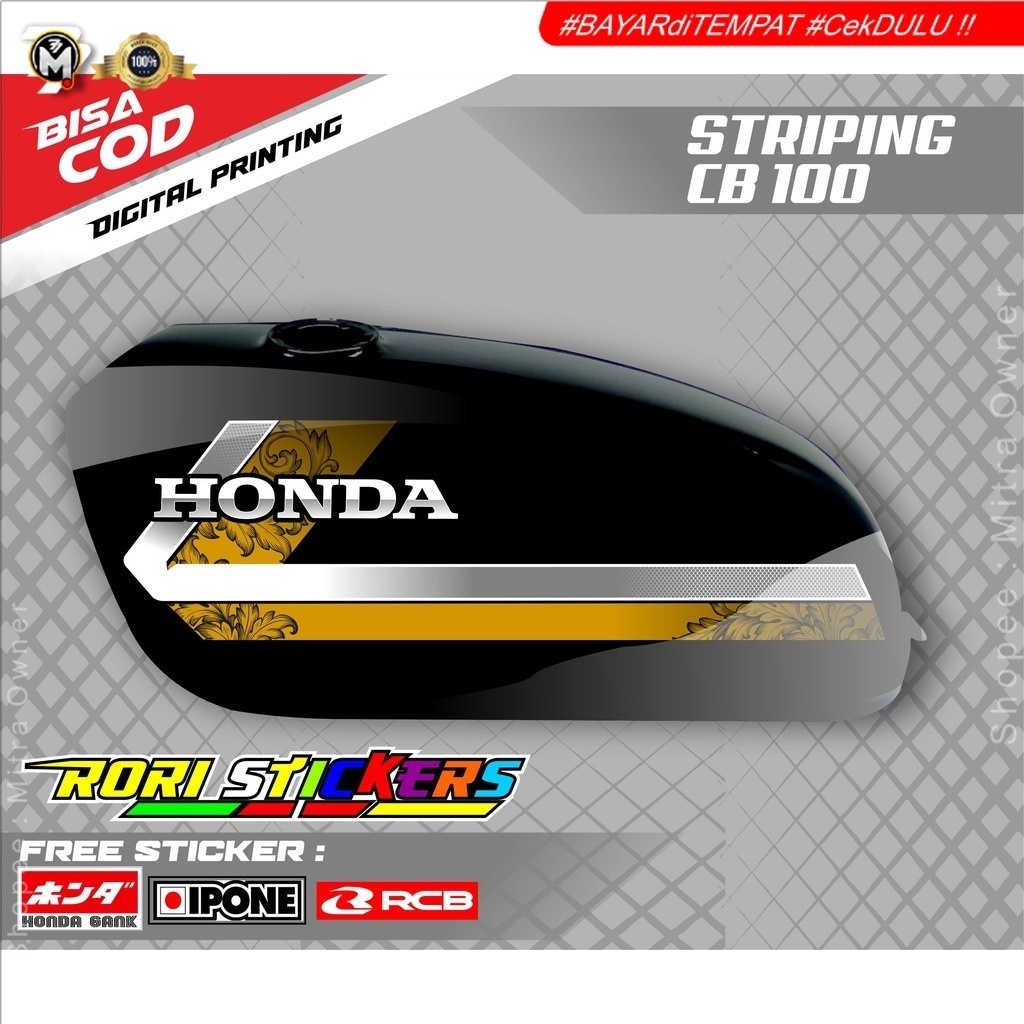 STRIPING VARIASI CB100 HONDA GANK / STICKER MOTOR HONDA CB100 CLASSIC