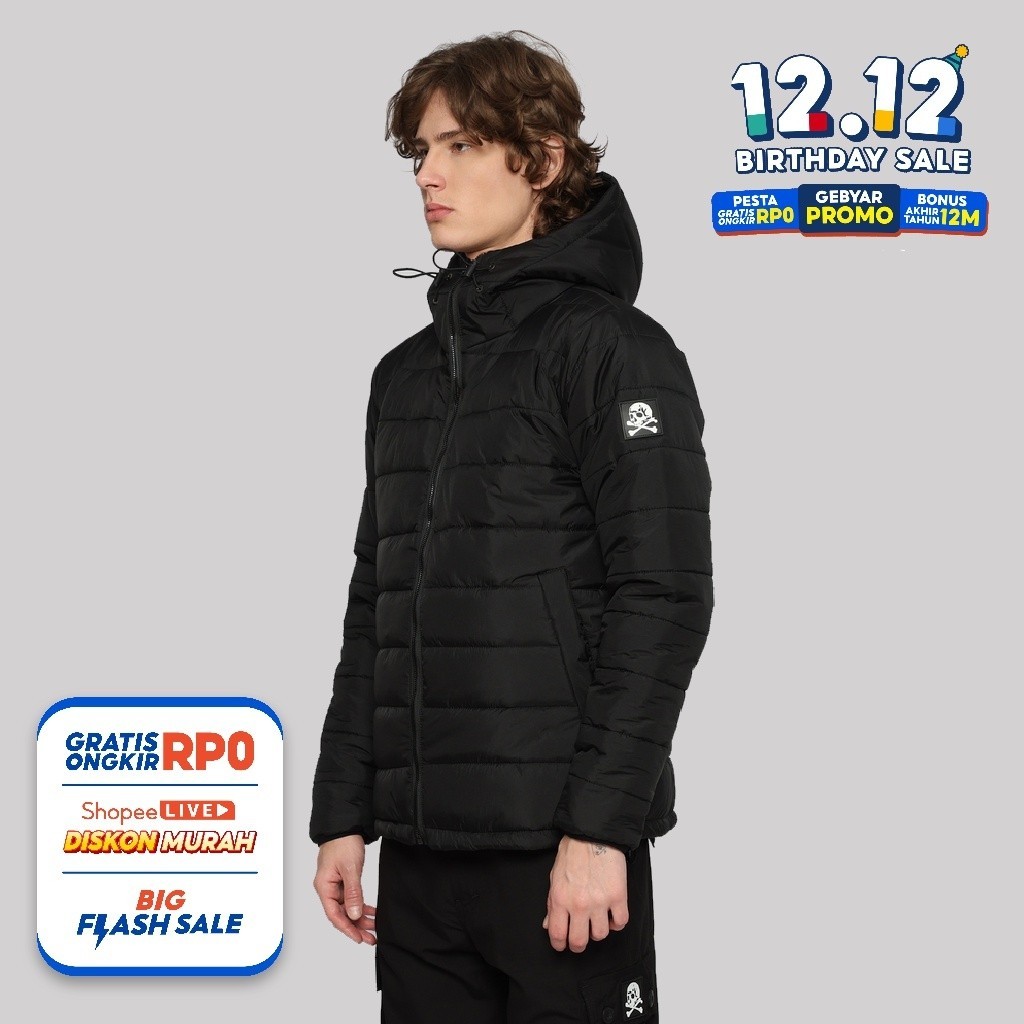 Bdgboys Jacket Outdoor Puffer Hitam Doff