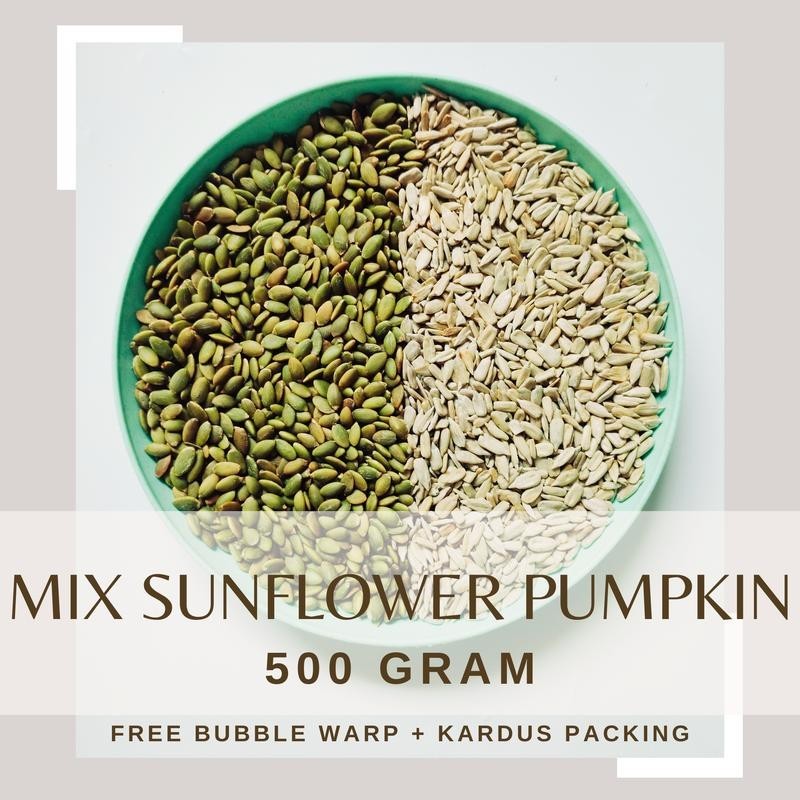 

MIX SUNFLOWER PUMPKIN 500 GRAM PREMIUM SEED - BIJI BUNGA MATAHARI KUACI PANGGANG CAMPUR SIAP MAKAN