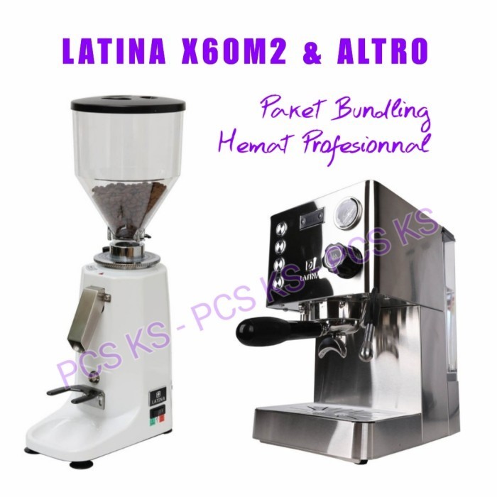 Bundling CAFE Latina Espresso Machine Mesin Kopi + Grinder + BONUS - ELEF-ALTRO-MAX