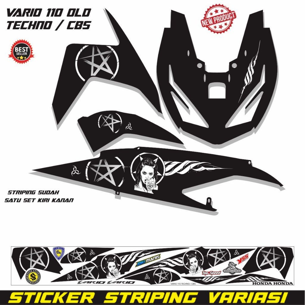 VARIASI STICKER MOTOR VARIO TECHNO OLD 110 /STIKER VARIO LAMA CARBU TECHNO 110 FI VARIASI