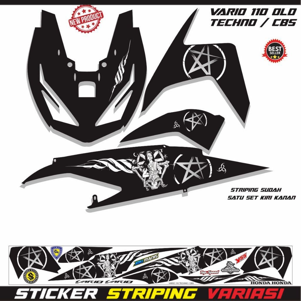 STICKER MOTOR VARIO TECHNO OLD 110 /STIKER VARIO 110cc LAMA CARBU TECHNO KEREN