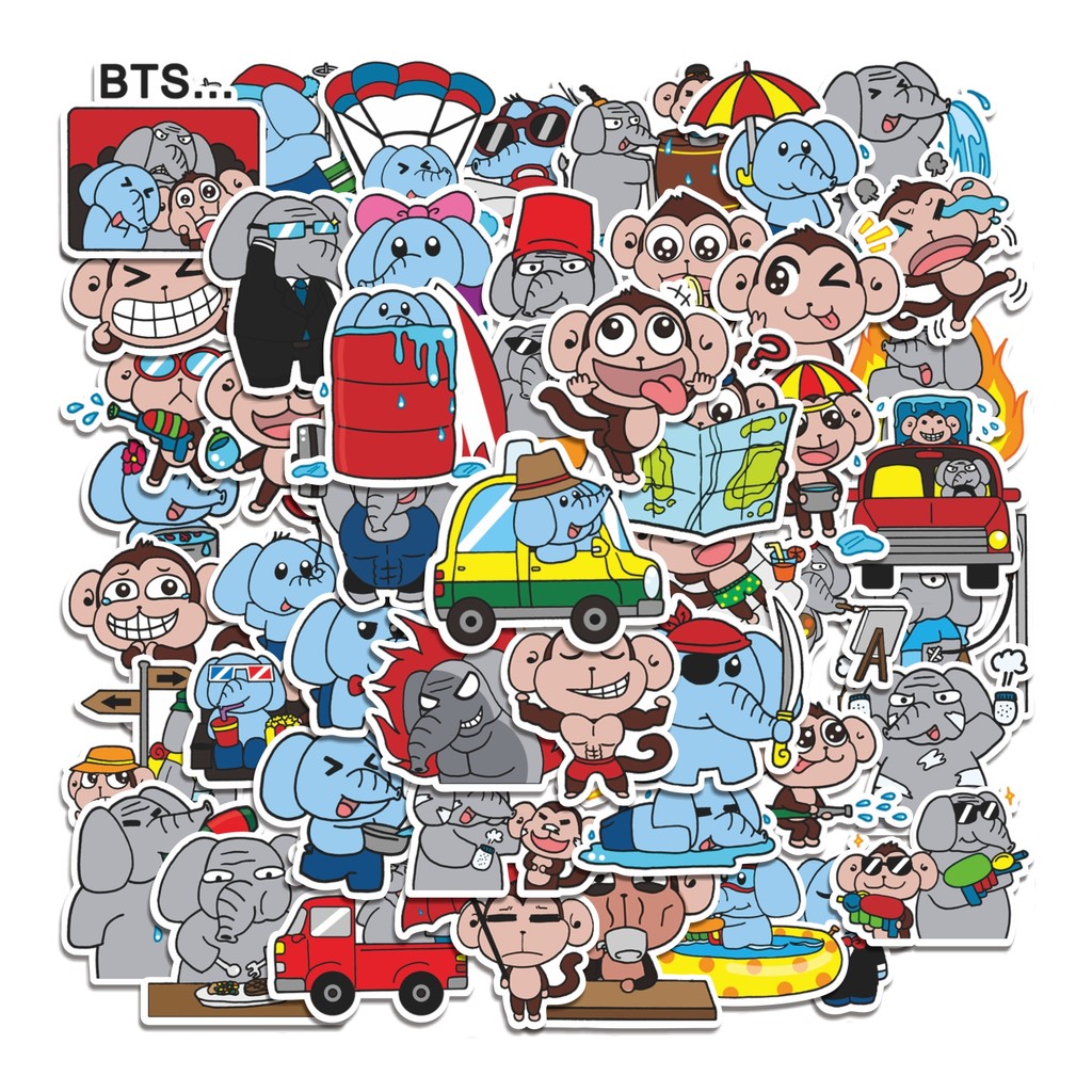 

COD 50 Pcs Stiker Urban Jungle Friends Lucu Anti Air Untuk Dekorasi Notebook Sepeda Skateboard Handphone