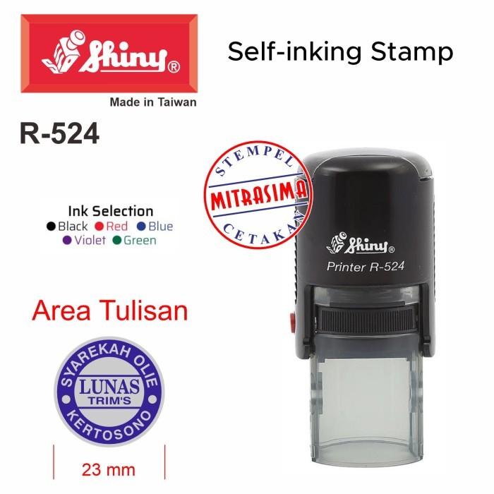

Stempel Shiny R-524 Shiny bentuk bulat R524 Tipe R 524 - Bodinya saja