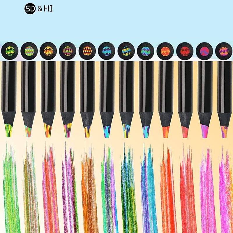

1pcs 12 Colors Gradient Rainbow Pencils Jumbo-Colored Pencils Multicolored Pencils For Art Drawing Coloring Sketching