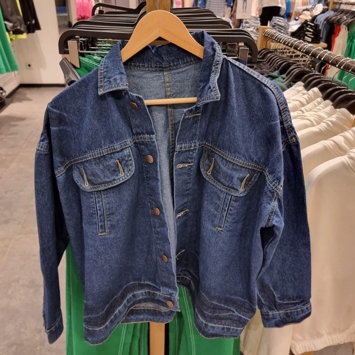 Jaket Jeans Oversize Wanita Elena / Jaket Denim Wanita / Jaket Jins