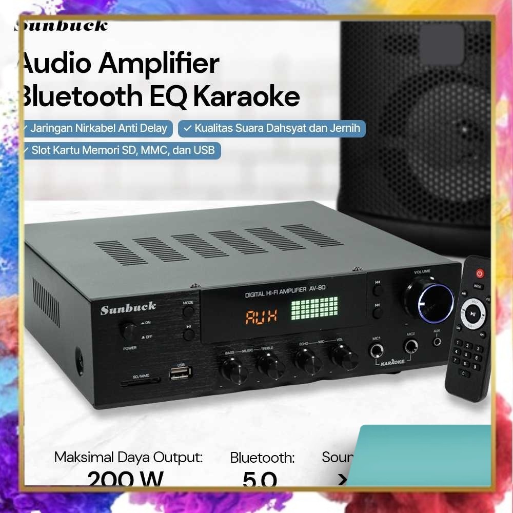 Sunbuck Audio Amplifier Bluetooth EQ Karaoke FM Radio 200W - AV-80
