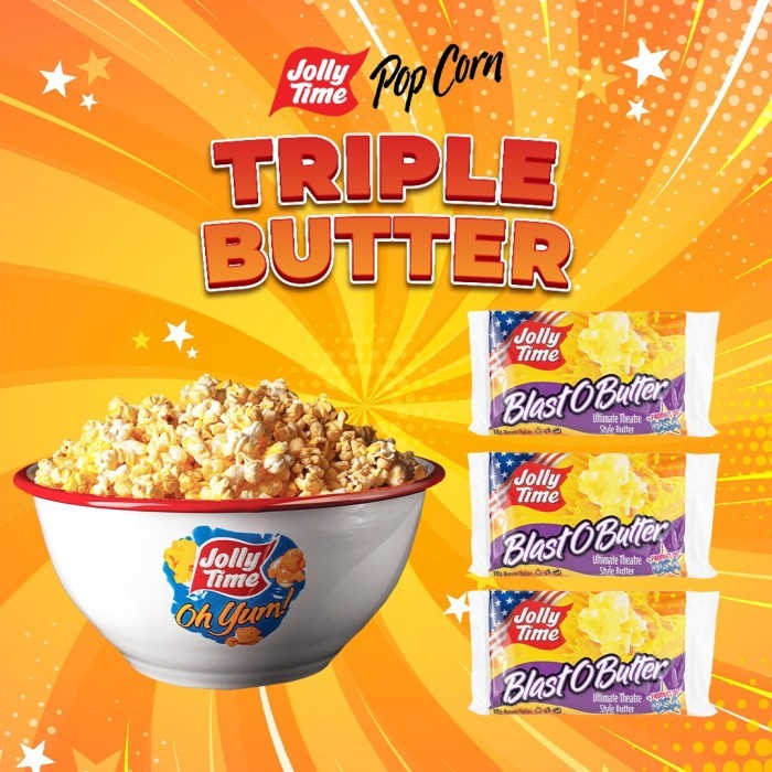

READY STOCK!!! Jolly Time Mircowave Popcorn Triple Pack - live - Triple Butter