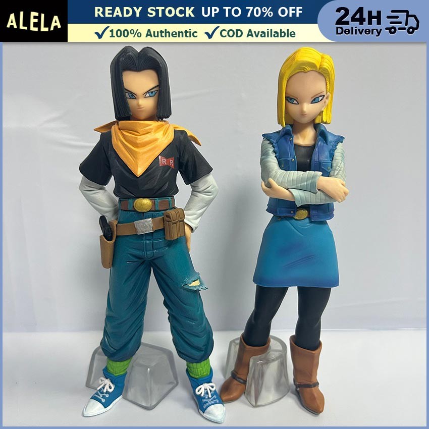 Anime Dragon Ball Action Figure Android #17 #18 Tinggi 24 cm