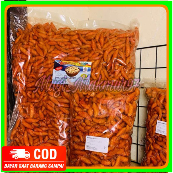 

Bidaran Balado Cap 2N - 1Kg Bidaran Camilan Rasa Balado Pedas Manis Makaroni food