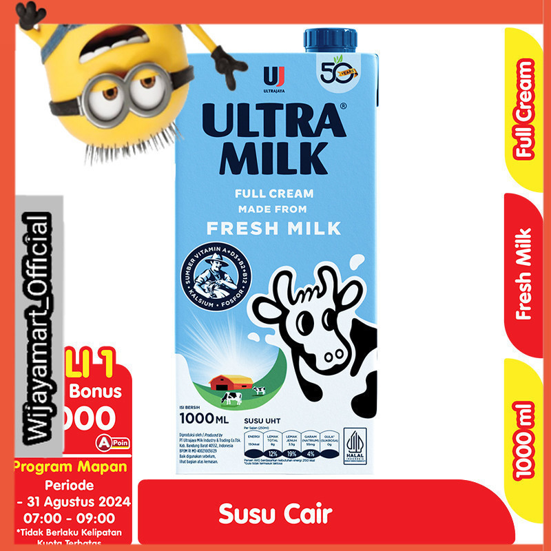 

Ultra Milk Susu UHT Full Cream Kotak 1 L