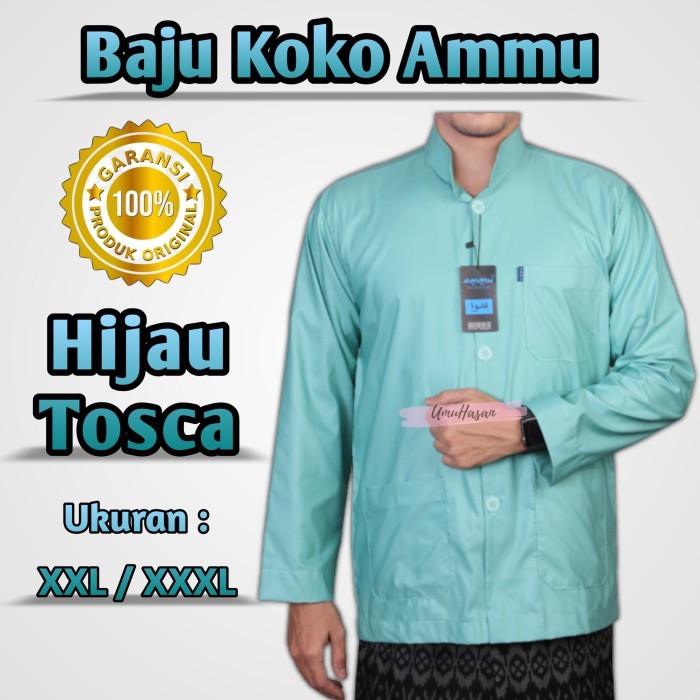 [New Koleksi Koko Lebaran 2025] Baju Koko Ammu Khusus XXL dan XXXL Baju Koko Pria Dewasa Big Size - 