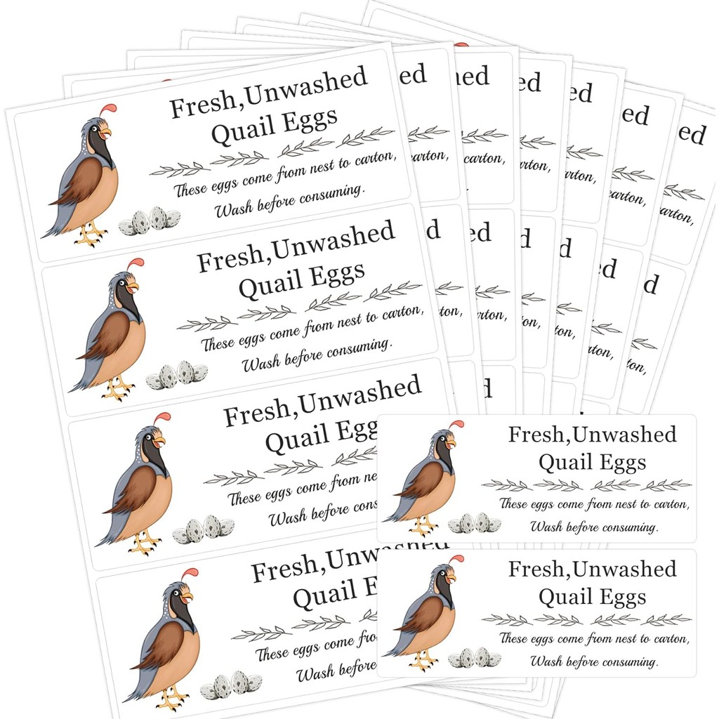 

Chicken Quail Duck Egg Carton Stickers 1*2.5 inch Farm Fresh Eggs Carton Labels for Farm Fresh Egg Business 120Pcs