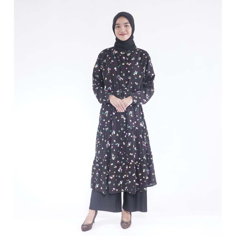 Long tunik rayon premium motif / baju muslim / gamis wanita