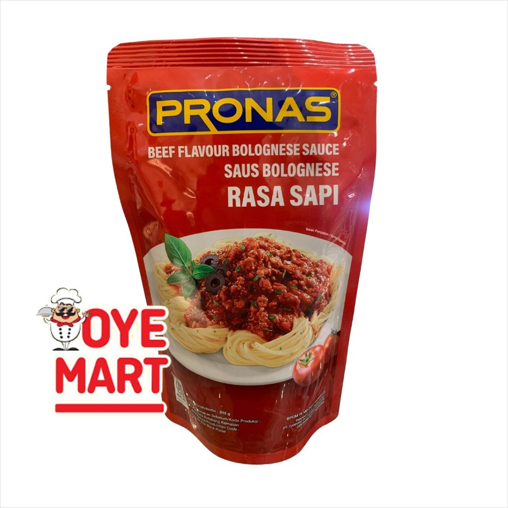 

PRONAS SAUS SPAGHETI BOLOGNAIS 315GR / SAUCE SPAGHETTI BOLOGNESE