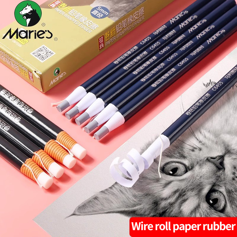 

Paper-wrapped Roll Paper Rubber Pen Eraser Pencils High-Gloss Rubbers Set Painting Drawing Art Supplies Sketch Stationery