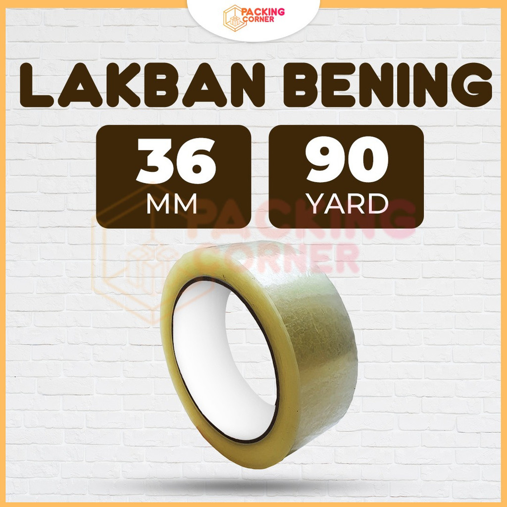 

LS OLSHOP Lakban Solasi Bening Transparan 1,5 Inci 36mm x 90Yard OPP Tape Tebal