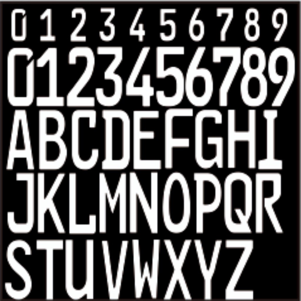 STIKER ANGKA DAN HURUF UNTUK PLAT NOMOR