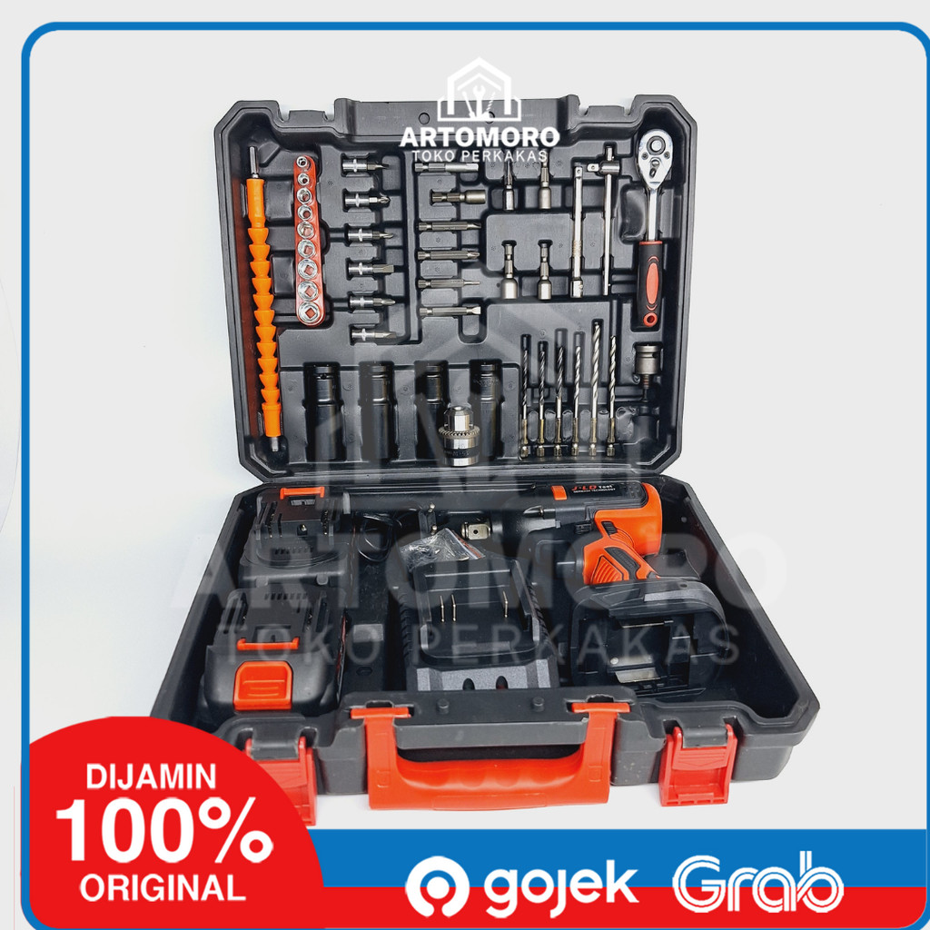 Impact JLD JV88 2Baterai 13mm Wrench Impact Multi Fungsi