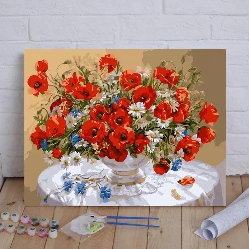 

24970-Tulip diy digital acrylic flower painting explosion hand-filled landscape painting