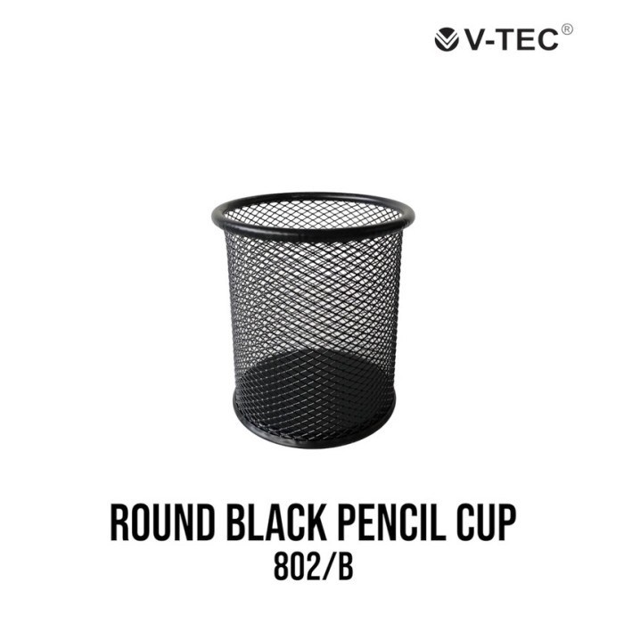 

Tempat Pensil Pulpen Pen stand V-TEC-802 Bulat Warna Desk Set - BLACK