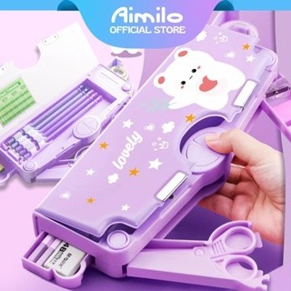 

[READY] Aimilo Kotak Pensil Aesthetic Tempat Pensil Anak Perempuan Waterproof Kotak Pensil Anak Laki Laki Alat Tulis Sekolah - Kucing lucu