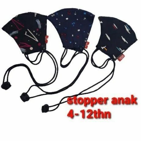 MASKER KAIN ANAK MODEL EARLOOP 3D TALI STOPPER MASKER POLOS ANAK PRIA WANITA