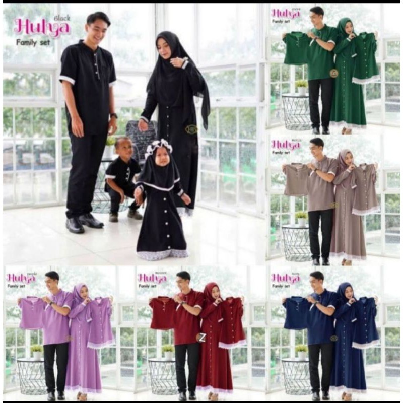 COUPLE KELUARGA HULYA / FAMILY SET / GAMIS COUPLE / KEMEJA COUPLE FAMILY / BAJU LEBARAN 2021 /Terbar