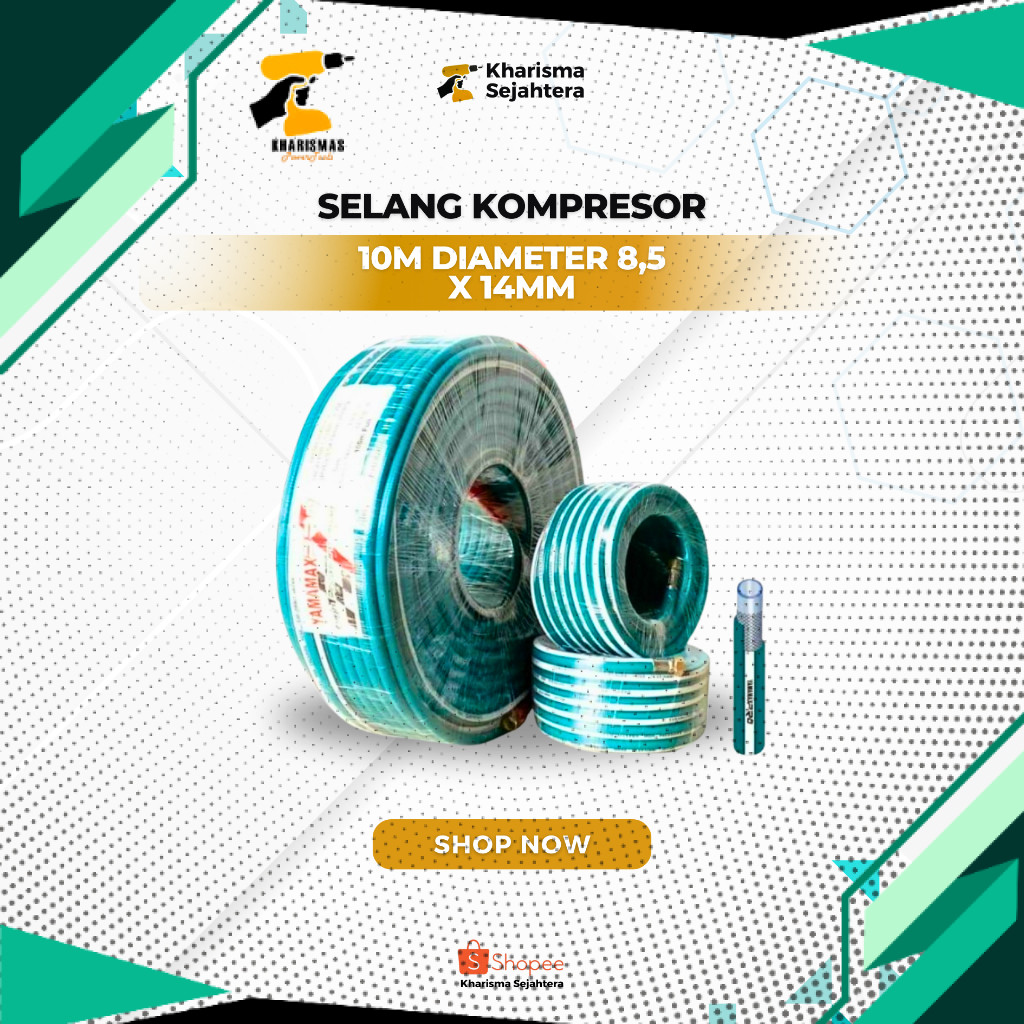 SELANG KOMPRESOR 10M YAMAMAX + NEPEL | SELANG ANGIN TEKANAN TINGGI UNTUK BENGKEL & INDUSTRI
