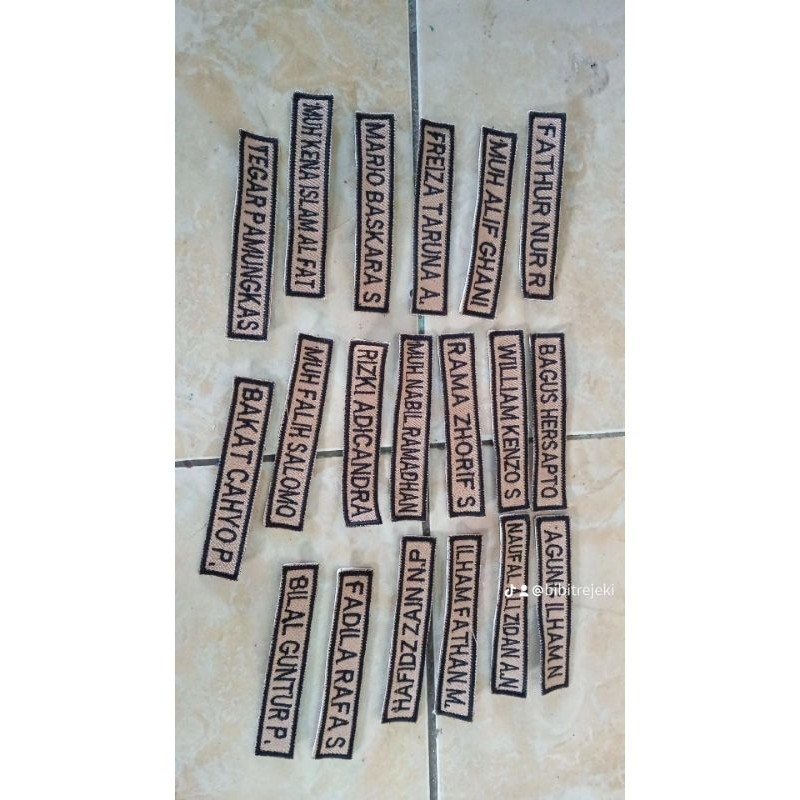 Bordir bet bordir nama seragam sekolah Pramuka badge emblem bordir