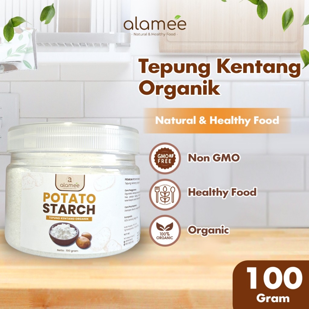 

ALAMEE Tepung Kentang Halus Potato Starch Tepung Kue PREMIUM Mashed Long Potato Powder 100gr