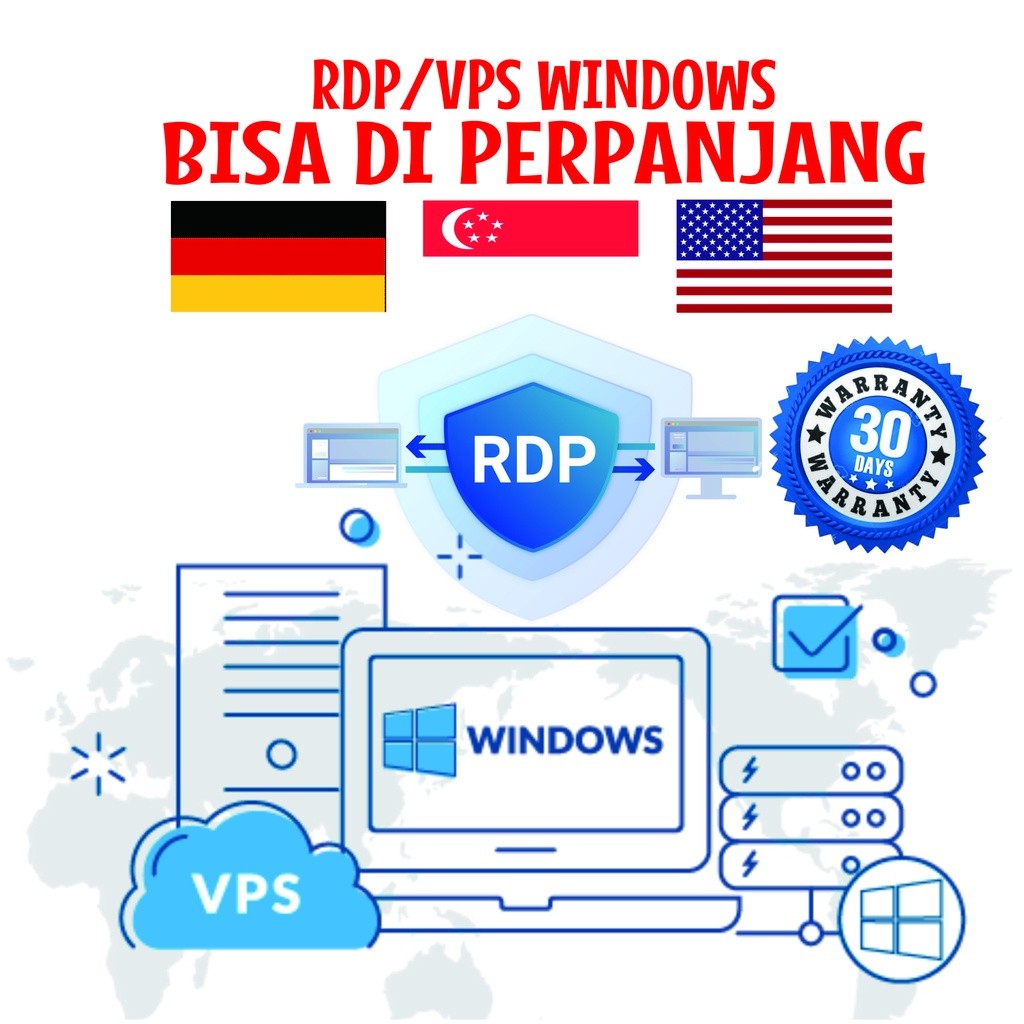 [ BISA DI PERPANJANG ] RDP/VPS Windows Murah & Bergaransi Server German/USA/Singapore
