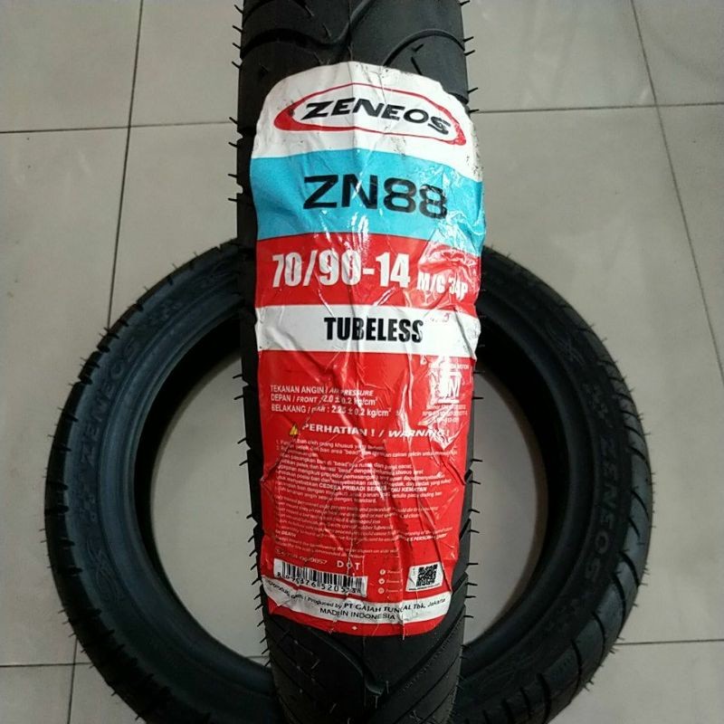 Ban Luar Tubeless 70/90-14  Zeneos Ban Luar Depan Yamaha Mio