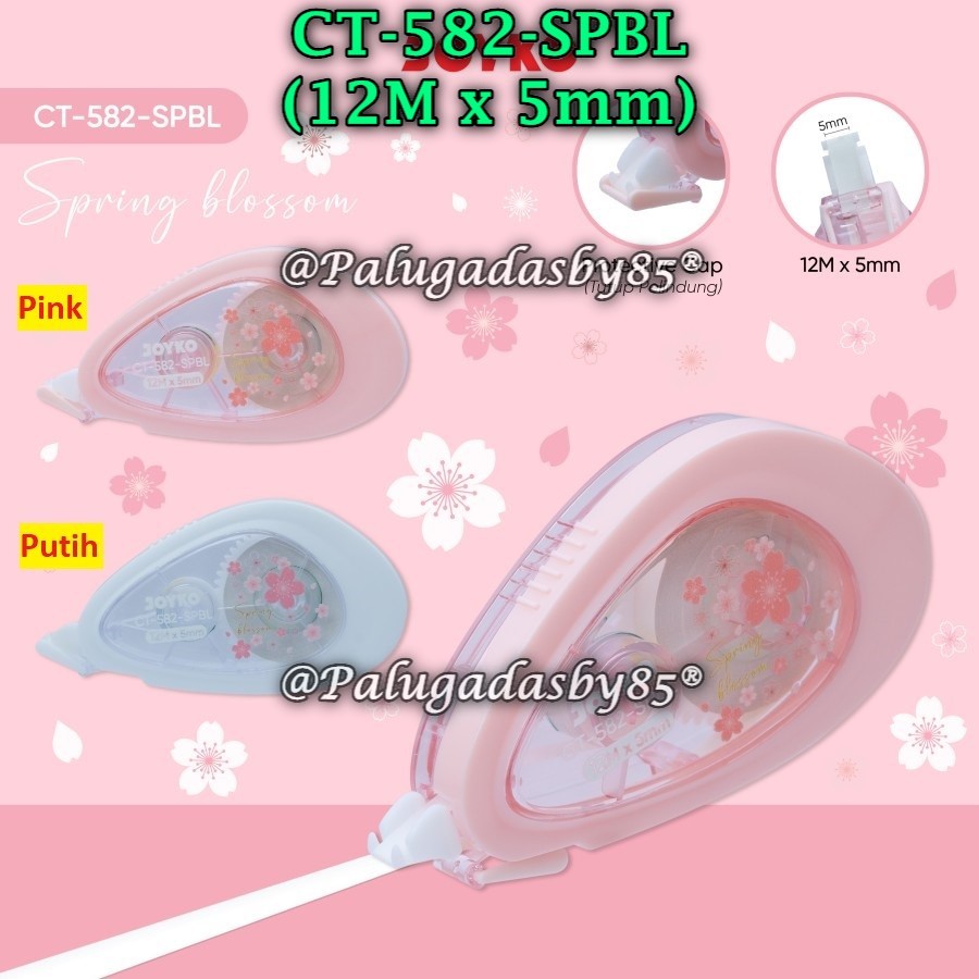 

(1 Biji) Correction Tape JOYKO CT-582-SPBL (12 M x 5 mm) / Pita Koreksi Joyko CT-582 Spring Blossom