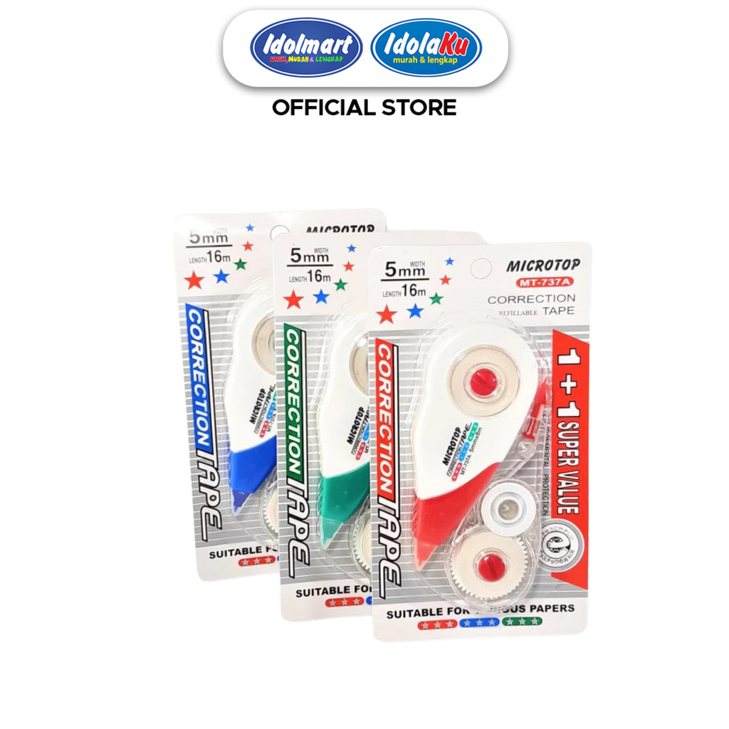 

IDOLMART Microtop Correction Tape MT-737A 5 mm x 16 M Corr Tape Bogor