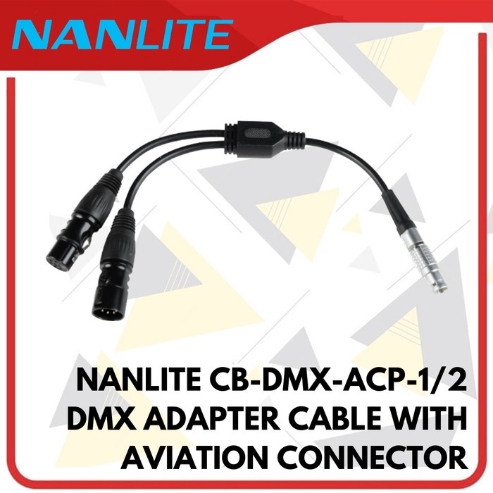 Nanlite CB-DMX-ACP-1/2 Locking DMX Adapter Cable with Aviation Connect